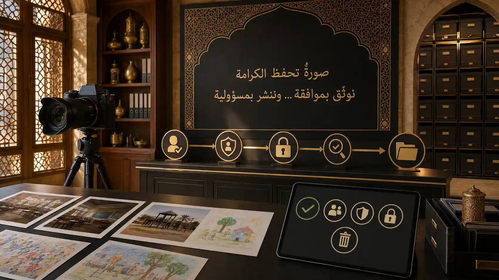 التصوير والنشر والإعلام مع حماية الأطفال