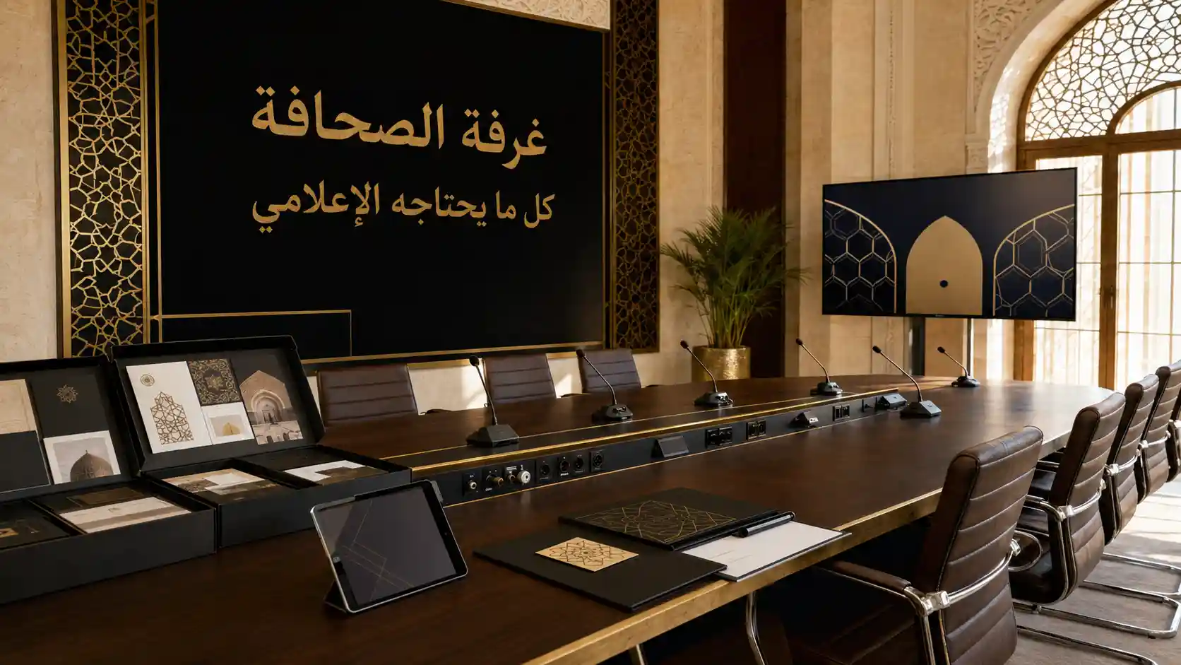 غرفة الصحافة في المركز الإعلامي