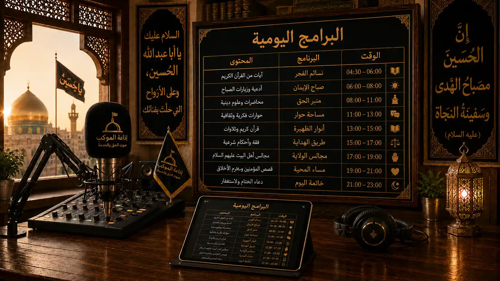 جدول البرامج اليومية لإذاعة الموكب