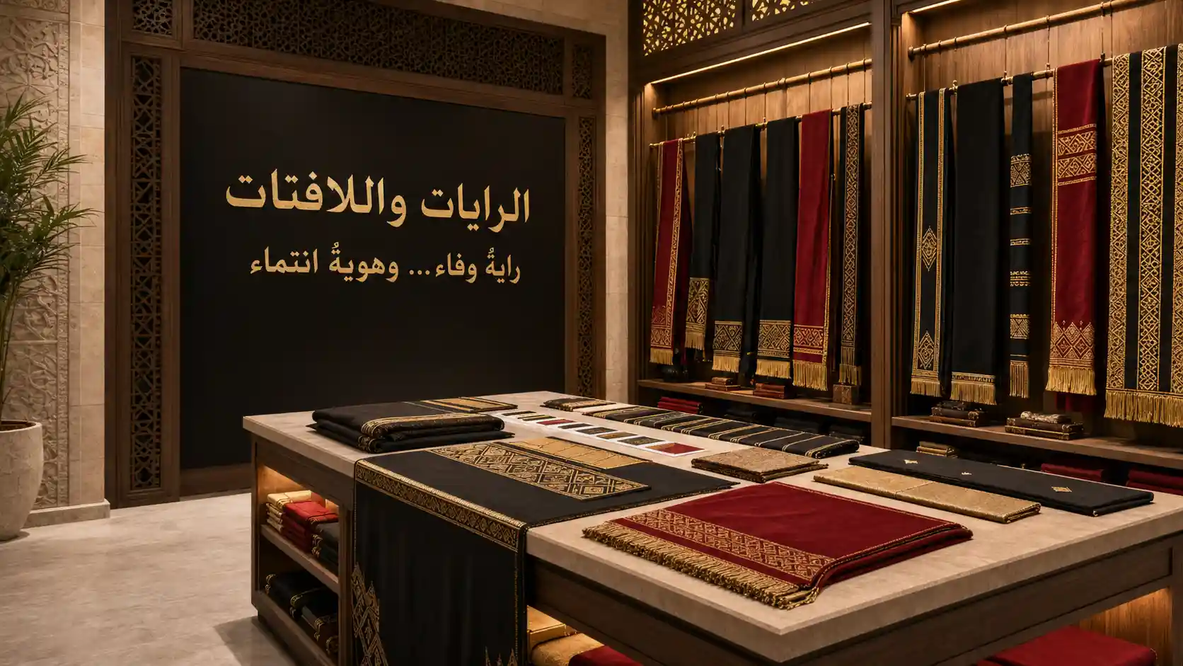 الرايات واللافتات في متجر الموكب