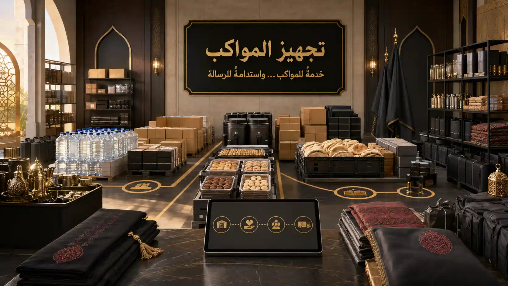 تجهيز ودعم المواكب بالمنتجات والمستلزمات