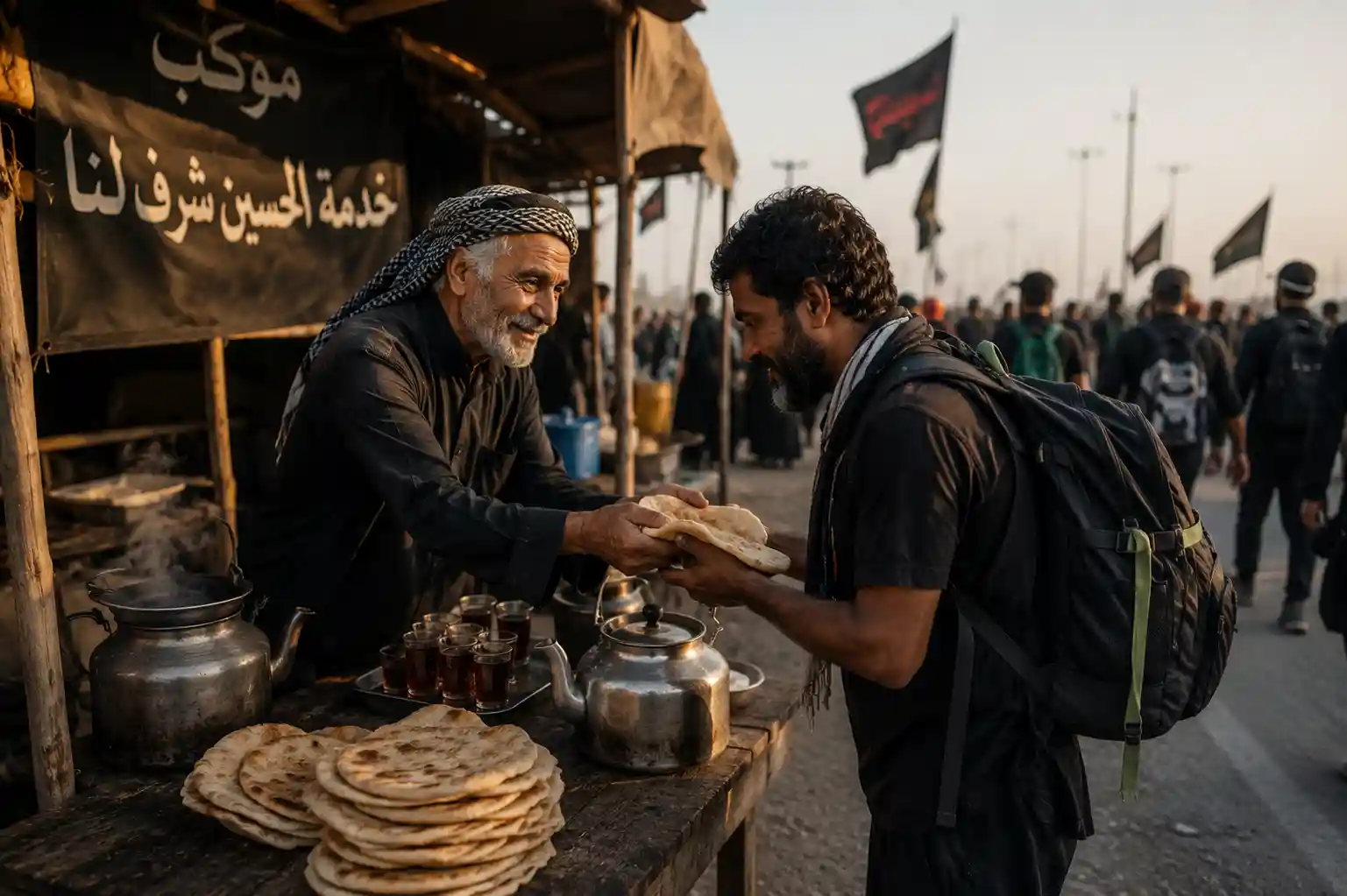 مشهد وثائقي من طريق زوار الأربعين