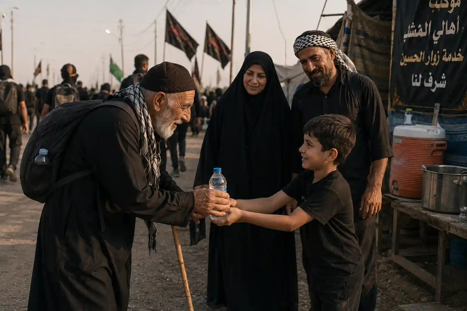 مشهد وثائقي من طريق زوار الأربعين