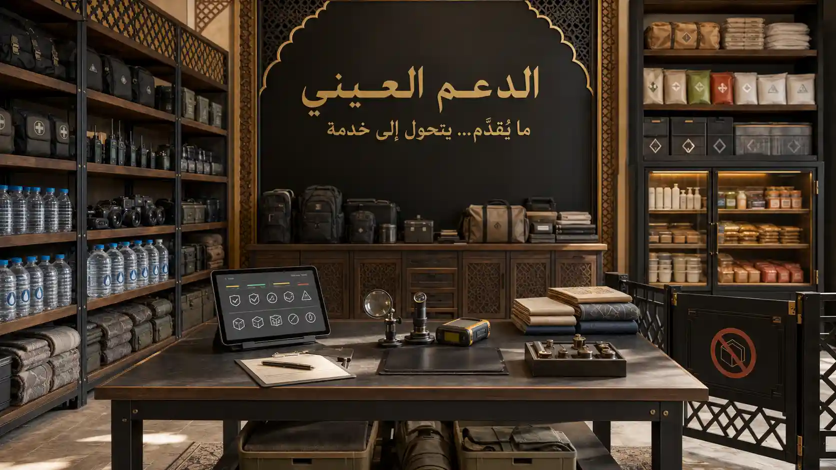 الدعم العيني وفحص المواد