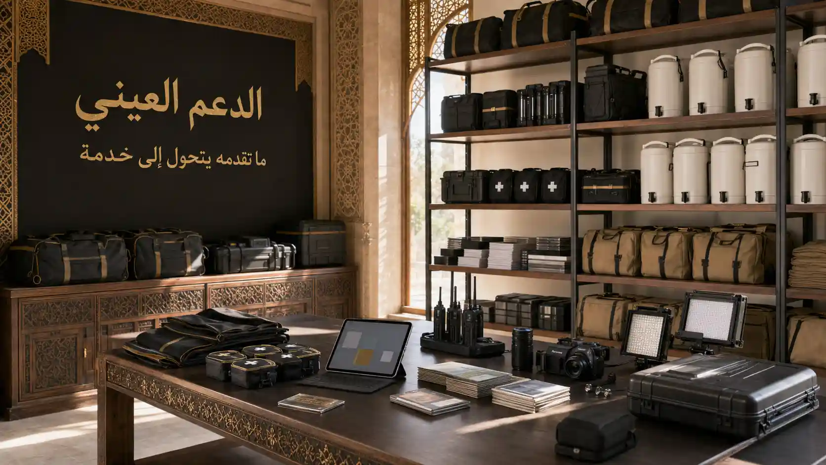 الدعم العيني وتجهيزات خدمة الموكب